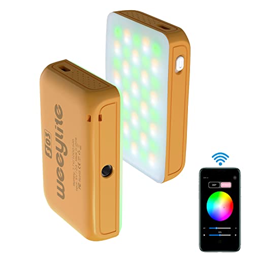 Weeylite LED Videolicht RGB,Mini Videoleuchte mit 1000mAh Akku,APP Kontrolle Kamera Licht Dimmbare 2800-6800K CRI95+ Dauerlicht für Fotografie Video Konferenz TikTok -Gelb von weeylite