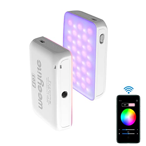 Weeylite LED Videolicht RGB,Mini Videoleuchte mit 1000mAh Akku,APP Kontrolle Kamera Licht Dimmbare 2800-6800K CRI95+ Dauerlicht für Fotografie Video Konferenz TikTok -Weiß Weeylite LED Videolicht RGB,Mini Videoleuchte mit 1000mAh Akku,APP Kontrolle Kamera Licht Dimmbare 2800-6800K CRI95+ Dauerlicht für Fotografie Video Konferenz TikTok -Weiß von weeylite