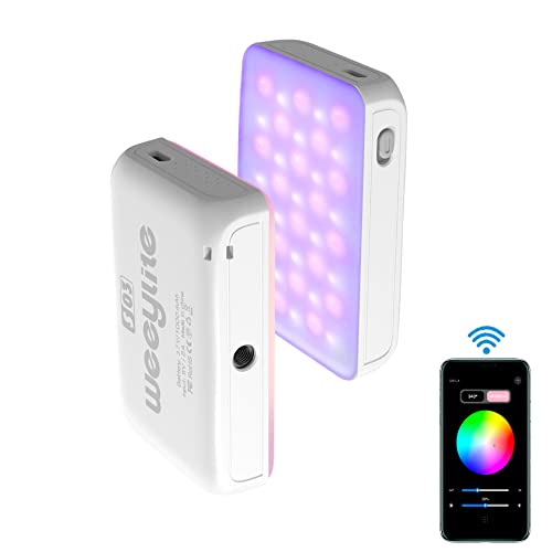 Weeylite LED Videolicht RGB,Mini Videoleuchte mit 1000mAh Akku,APP Kontrolle Kamera Licht Dimmbare 2800-6800K CRI95+ Dauerlicht für Fotografie Video Konferenz TikTok -Weiß von weeylite