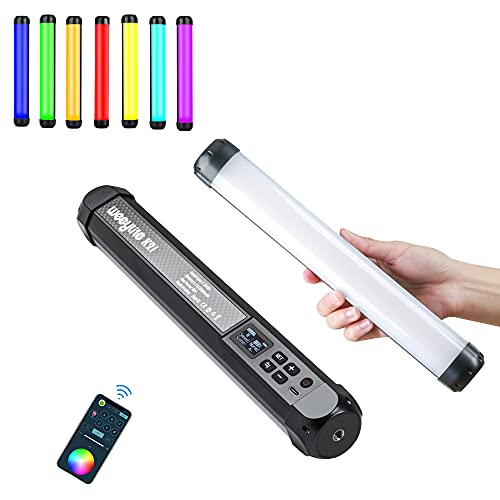 Weeylite K21 RGB LED Video Lichtstab Handlichtstab, Magnetischer Röhrenlicht für Fotografie mit 2500mAh Akku/APP-Steuerung/360° Vollfarbe/2500K-8500K/OLED-Display für TikTok,Vlog, YouTube von weeylite