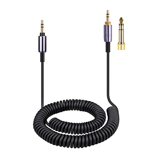 ATH-M50xBT Kabel, Spiralkabel, Ersatz für Audio Technica ATH-M50xBT2, ATH-SR50BT kabellose Kopfhörer, 3,5 mm Verlängerungskabel mit 6,35 mm Adapter, 4,3 m von weishan