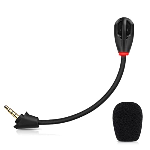 Mikrofon-Ersatz für HyperX Cloud Alpha Wireless Gaming Headset, 3,5 mm abnehmbares Geräuschunterdrückungs-Mikrofon mit LED-Stummschaltanzeige für PC, Xbox One, PS4, PS5 von weishan