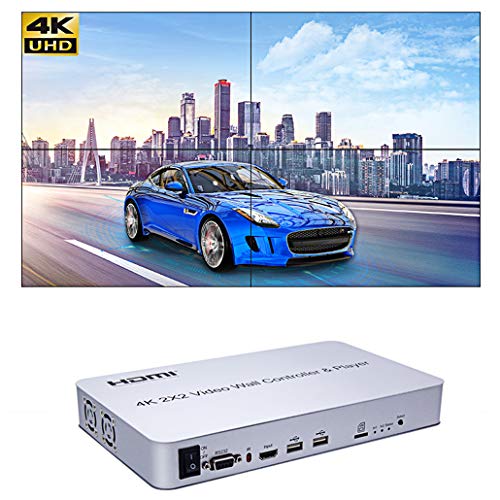 4K 2x2 KVM HDMI videowand controller Spieler Unterstützt SD-Karte U Disk Signal video wall prozessor Unterstützung 1x1, 1x2, 1x3, 1x4, 2x2, 2x1, 3x1, 4x1 von weiyoutong