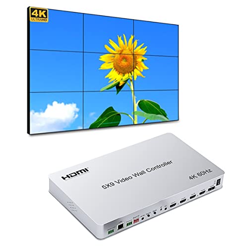 4K @ 60HZ 5x9 videowand controller 4 HDMI / 1 DP Eingänge auf 10 HDMI Ausgänge video wall prozessor Um 90 Grad drehen für Bildschirme im vertikalen Modus Unterstützung 2X2 2X3 3X3 2x1 3x1 2x3 4x2 von weiyoutong