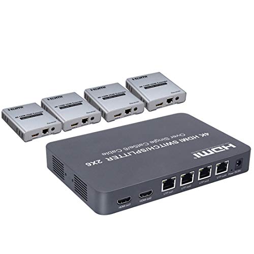 HDMI Extender - 2 X 6 HDMI Switch/Splitter Extender SPDIF Optisch + 3.5mm Klinke Audioausgang 4K@30HZ 1080P 120M über Cat5e Cat6 Single LAN Kabel HDMI Extender - 2 X 6 HDMI Switch/Splitter Extender SPDIF Optisch + 3.5mm Klinke Audioausgang 4K@30HZ 1080P 120M über Cat5e Cat6 Single LAN Kabel von weiyoutong