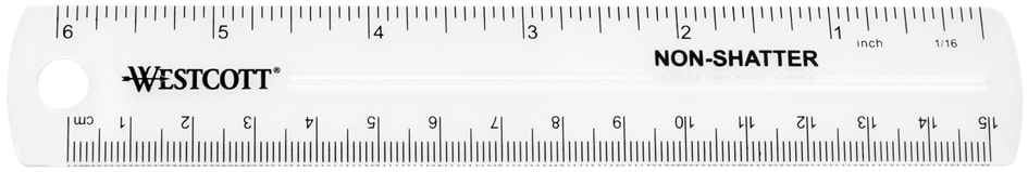 WESTCOTT Flachlineal für Linkshänder, 150 mm, flexibel WESTCOTT Flachlineal für Linkshänder, 150 mm, flexibel von westcott