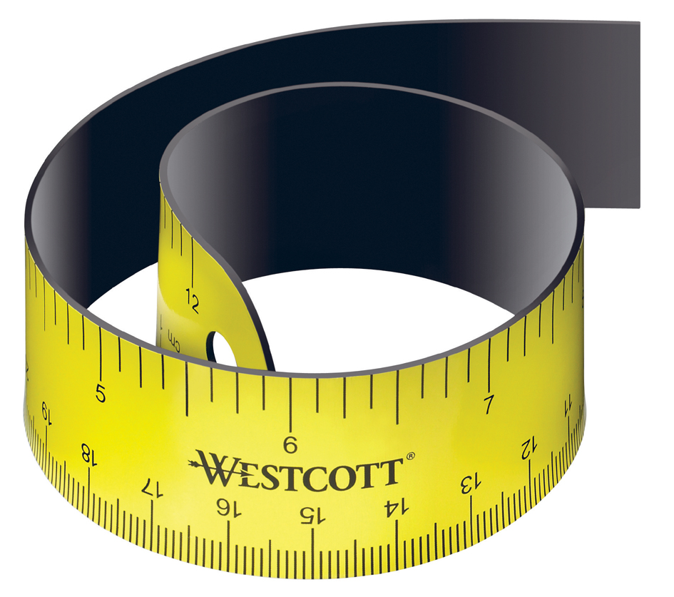 WESTCOTT Flachlineal, Länge: 300 mm, flexibel, magnetisch von westcott