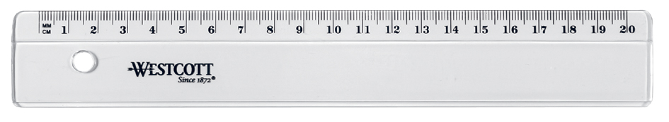 WESTCOTT Flachlineal, aus Kunststoff, Länge: 150 mm von westcott