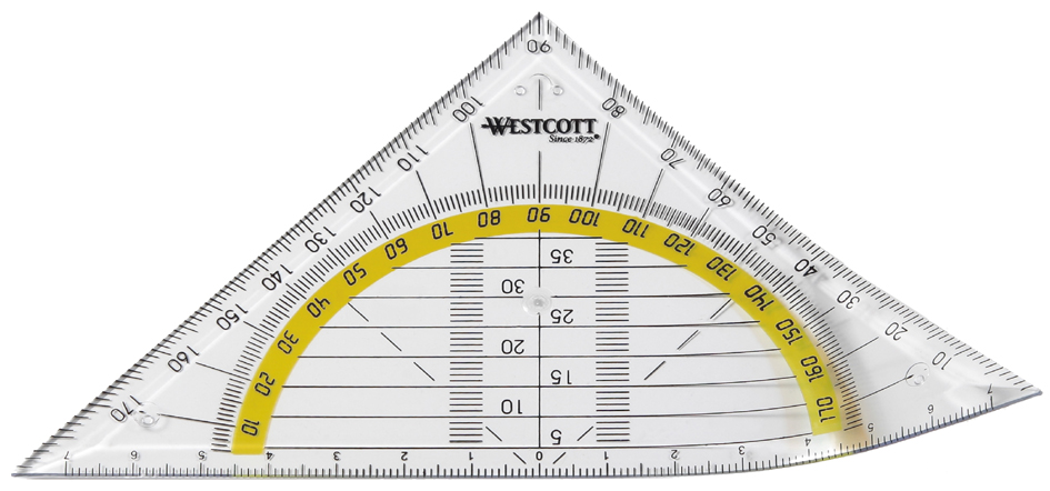 WESTCOTT Geometriedreieck, Hypotenuse: 140 mm, flexibel von westcott