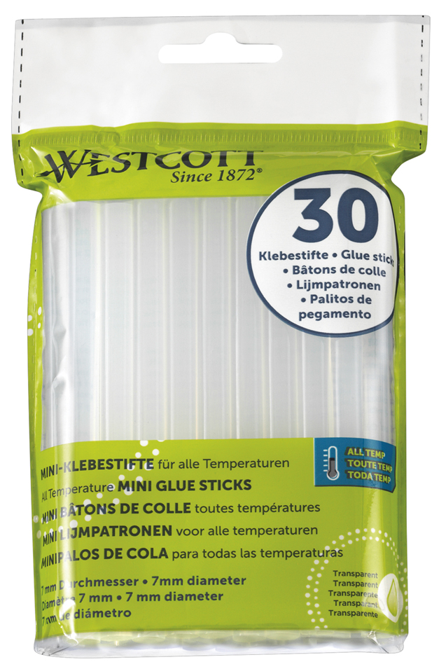 WESTCOTT Heißklebepatronen, Durchmesser: 7 mm, 30 Stück von westcott