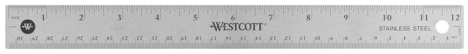 WESTCOTT Metall-Lineal mit Kork-Rückseite, Länge: 300 mm von westcott