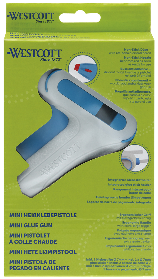 WESTCOTT Mini-Heißklebepistole mit Non-Stick Düse WESTCOTT Mini-Heißklebepistole mit Non-Stick Düse von westcott