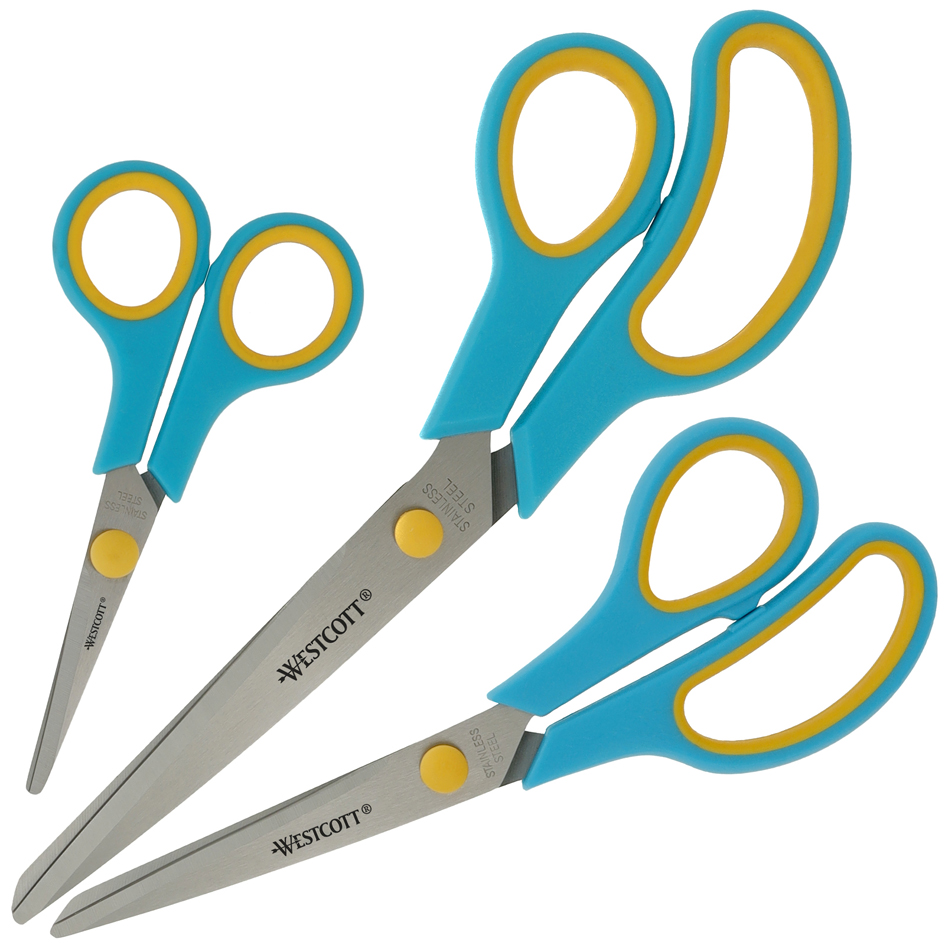 WESTCOTT Schere Easy Grip, 3er Set, cassis/lemonengelb WESTCOTT Schere Easy Grip, 3er Set, cassis/lemonengelb von westcott