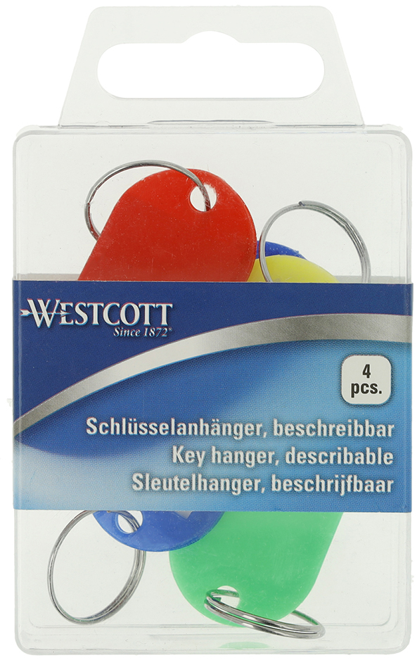 WESTCOTT Schlüsselanhänger mit Ring, sortiert, 4er Pack von westcott