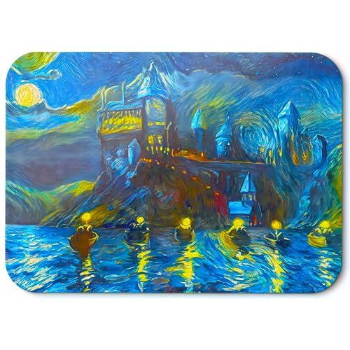 westlake art Starry Night Castle Nacht Boote-Mauspad-Anti-Rutsch-Gummi-abstrakte Grafik Home Office Computer-Laptop PC Mac-8x9 Zoll (36D4F) von westlake art