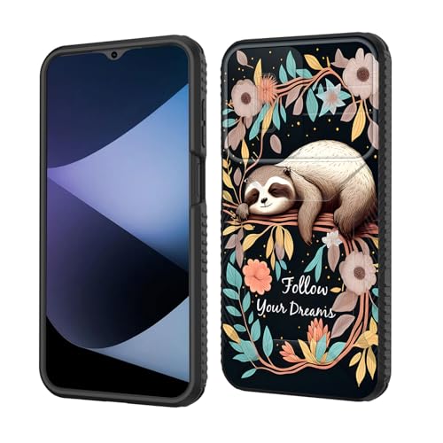 wiaekosef Schutzhülle für Galaxy A16 5G, integrierte Schiebe-Kamera-Objektivabdeckung, strapazierfähig, stoßfest, doppellagig, für Samsung Galaxy A16 5G 17 cm (6,7 Zoll) 2024, süßes Baby-Faultier auf von wiaekosef