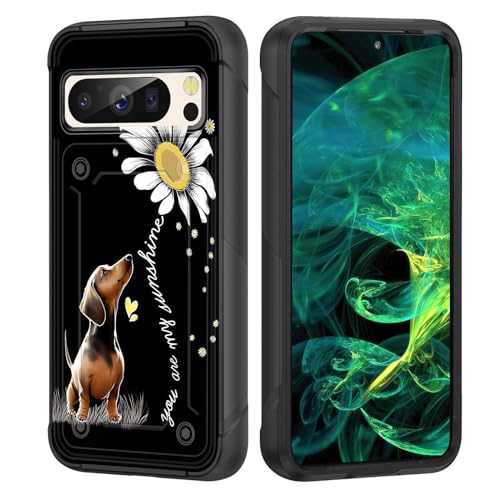 wiaekosef Schutzhülle für Pixel 8 Pro, strapazierfähiges, doppellagiges, hartes Polycarbonat und weiches Silikon, stoßfest, Schutzhülle für Google Pixel 8 Pro 2023, You are My Sunshine Dackel wiaekosef Schutzhülle für Pixel 8 Pro, strapazierfähiges, doppellagiges, hartes Polycarbonat und weiches Silikon, stoßfest, Schutzhülle für Google Pixel 8 Pro 2023, You are My Sunshine Dackel von wiaekosef