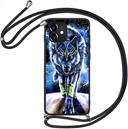 TPU Silikon Handy Hülle mit Band Kette für Samsung Galaxy A22 5G - Schutz Case Cover Tasche Kordel Schutzhülle zum Umhängen Motiv KBX336 von wicostar