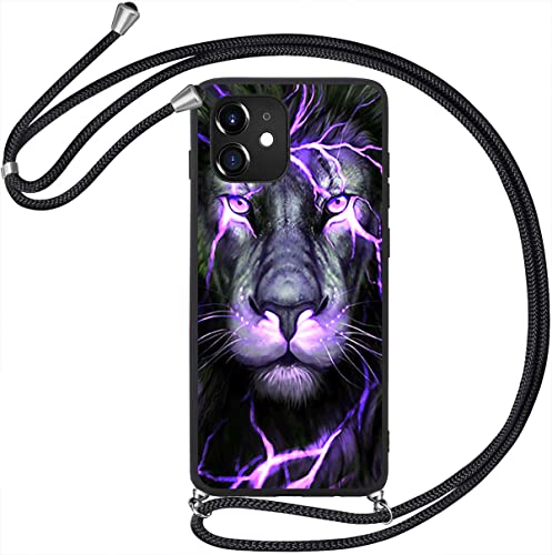 TPU Silikon Handy Hülle mit Band schwarz Kette für Samsung Galaxy A04s / A13 5g - Schutz Case Cover Tasche Kordel Schutzhülle zum Umhängen Motiv KBX-70 Eule (KBX-39) von wicostar