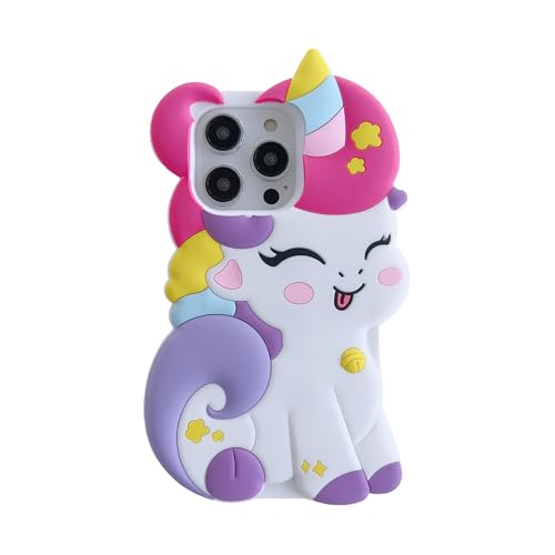 wifantien 3D Cute Unicorn Case for iPhone 12 Pro Max 6.7 inch,3D Cute Cartoon Kawaii Fashion Character Unicorn Horse Shape Kids Girls Women Soft Silicone Case for iPhone 12 Pro Max Unicorn von wifantien
