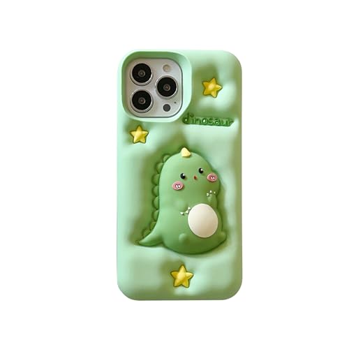 wifantien 3D-Dinosaurier-Schutzhülle für iPhone 11, 15,5 cm (6,1 Zoll), Cartoon-Design, niedlicher Kawaii-Charakter, lustig, drückender Dinosaurier, Kinder, Teenager, Mädchen, Frauen, stoßfest, von wifantien