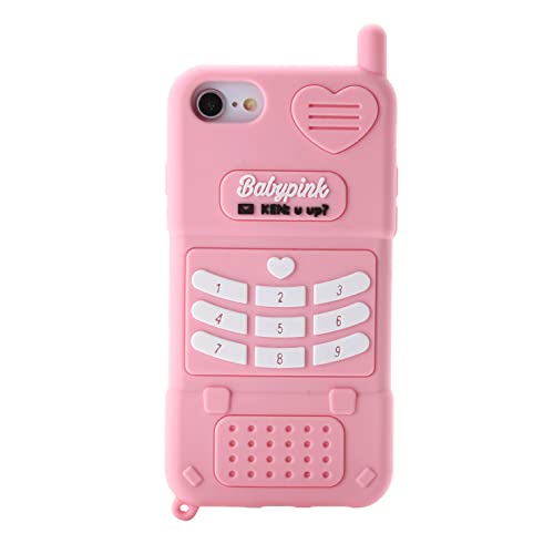 wifantien 3D-Retro-Handyhülle, Cartoon, niedliches Kawaii, schöne Retro-Telefonform, Kinder, Teenager, Mädchen, Frauen, weiche Silikon-Schutzhülle für iPhone SE 2022/SE 2020/6, 6S, 7, 8, 11,9 cm (4,7 von wifantien