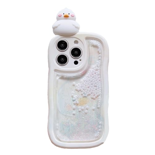 wifantien Schutzhülle für iPhone 16 Pro Max, Motiv: fließender flüssiger Treibsand, niedlicher Kawaii-Wellenrahmen, lustiger Ente, vollständiger Kameraschutz, Kinder, Mädchen, Frauen, TPU-Hülle für wifantien Schutzhülle für iPhone 16 Pro Max, Motiv: fließender flüssiger Treibsand, niedlicher Kawaii-Wellenrahmen, lustiger Ente, vollständiger Kameraschutz, Kinder, Mädchen, Frauen, TPU-Hülle für von wifantien