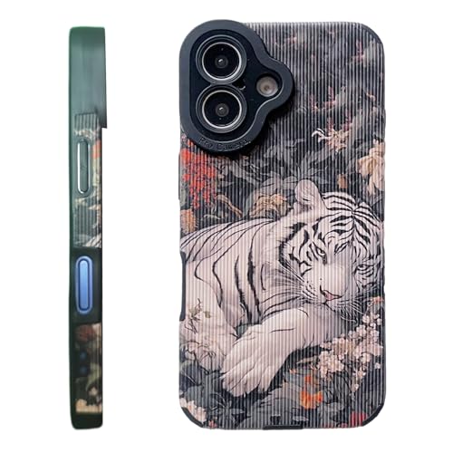 wifantien Weiche Schutzhülle für iPhone 16 Plus, 17 cm (6,7 Zoll), süßes Blumen-Tiger-Muster, schmale Passform, Kameralinsenschutz, hautfreundlich, weiche TPU-Hülle für Damen, Mädchen, Herren von wifantien