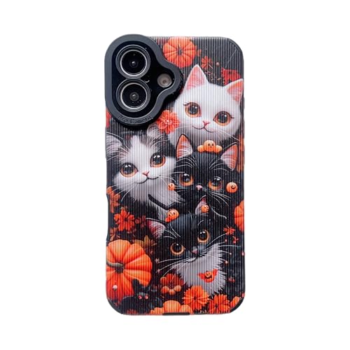 wifantien Weiche Schutzhülle für iPhone 16 Plus, 17 cm (6,7 Zoll), süßes Katzenmuster, schmale Passform, Kameralinsenschutz, rutschfest, weiche TPU-Schutzhülle für Damen, Mädchen, Herren von wifantien
