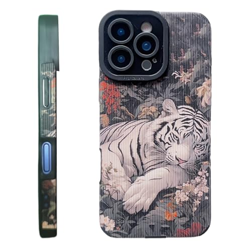 wifantien Weiche Schutzhülle für iPhone 16 Pro Max 17,5 cm (6,9 Zoll), süßes Blumen-Tiger-Muster, schmale Passform, Kameralinsenschutz, hautfreundlich, weiche TPU-Hülle für Damen, Mädchen, Herren von wifantien