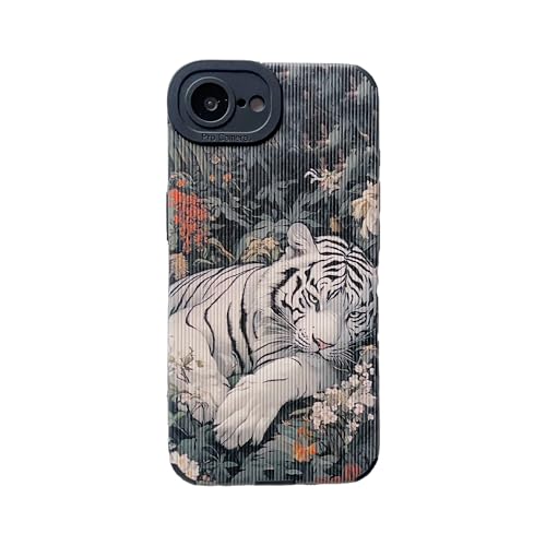 wifantien Weiche Schutzhülle für iPhone 16e, 15,5 cm (6,1 Zoll), süßes Blumen-Tiger-Muster, schmale Passform, Kameralinsenschutz, hautfreundlich, weiche TPU-Hülle für Damen, Mädchen, Herren von wifantien