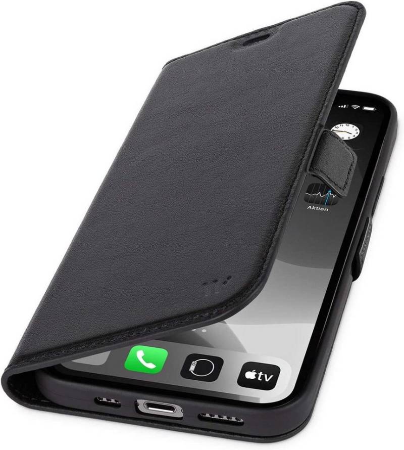 wiiuka Handyhülle suiit CARDS Hülle für iPhone 12 mini, Klapphülle Handgefertigt - Italienisches Leder, Premium Case von wiiuka