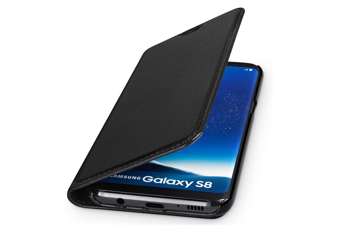 wiiuka Handyhülle suiit Hülle für Samsung Galaxy S8, Klapphülle Handgefertigt - Deutsches Leder, Premium Case von wiiuka