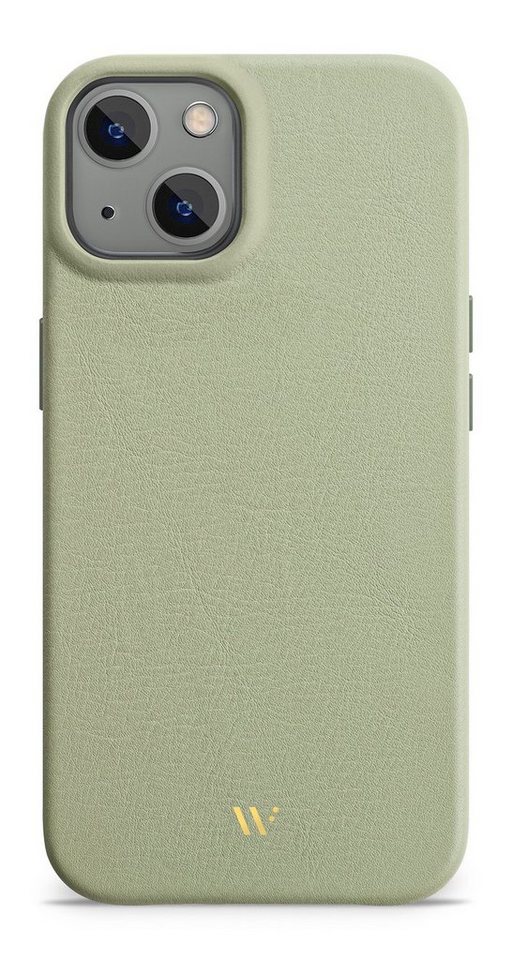 wiiuka Smartphone-Hülle skiin MACARON Handyhülle für iPhone 14, Handgefertigt - Deutsches Leder, Premium Case von wiiuka