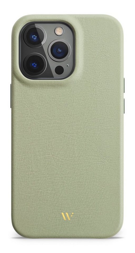 wiiuka Smartphone-Hülle skiin MACARON Handyhülle für iPhone 14 Pro, Handgefertigt - Deutsches Leder, Premium Case von wiiuka
