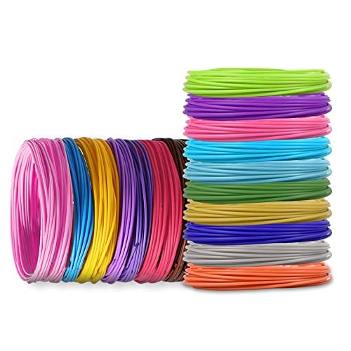 20er Pack 3D Stift Filament PLA, 1,75 mm, 20 Farben à 10m - Refill Set für 3D Stifte & Drucker - geeignet für Kinder und Erwachsene von wiksite