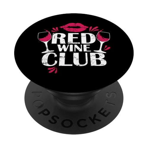 Rotweinclub PopSockets Klebender PopGrip von wine alcohol vine wine cellar grape drink vine