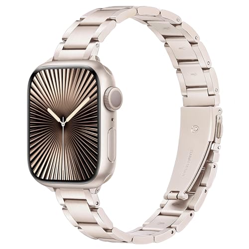wipalor Armband Kompatibel mit Apple Watch 38mm 40mm 41mm 42mm, Edelstahl Armband für Apple Watch Band Apfelband Damen, Einstellbar Metall Ersatz für Apple Watch Series 10 9 8 7 6 5 4 3 SE-Starlight wipalor Armband Kompatibel mit Apple Watch 38mm 40mm 41mm 42mm, Edelstahl Armband für Apple Watch Band Apfelband Damen, Einstellbar Metall Ersatz für Apple Watch Series 10 9 8 7 6 5 4 3 SE-Starlight von wipalor