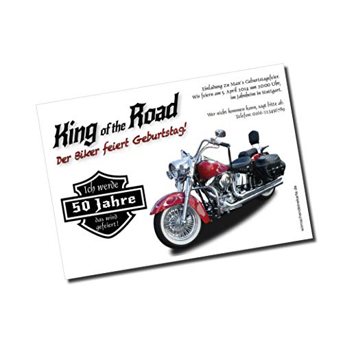 Geburtstag Einladungskarte Motorrad Biker 30 40 50 60 70 Jahre Geburtstagseinladungen - Harley Chopper Einladung für deinen Geburtstag 30er 40er 50er 60er 70er Feier Easy Rider (40) von wirmachendeinekarte.de