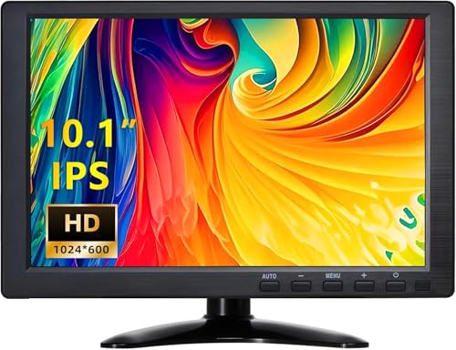 CCTV Monitor, 10,1 Zoll Kleinst 1024 x 600 IPS Portabler Monitor mit Ständer, eingebauten Lautsprechern, Gehäuse, Bildschirm, Fernbedienung, DMI/VGA/BNC/USB-Eingang für Sicherheitskamera, Xbox CCTV Monitor, 10,1 Zoll Kleinst 1024 x 600 IPS Portabler Monitor mit Ständer, eingebauten Lautsprechern, Gehäuse, Bildschirm, Fernbedienung, DMI/VGA/BNC/USB-Eingang für Sicherheitskamera, Xbox von wisecoco