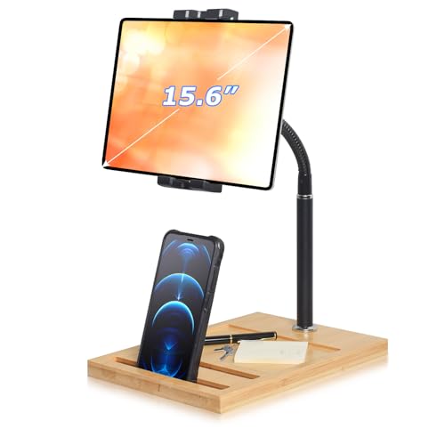 wishacc Tablet-Ständer, Schwanenhals, Tablet-Halterung, höhenverstellbar, um 360 Grad drehbar, für 4,7-15,6 Zoll Tablet, iPad Pro Air Mini, Fire, Kindle, Galaxy Tabs von wishacc