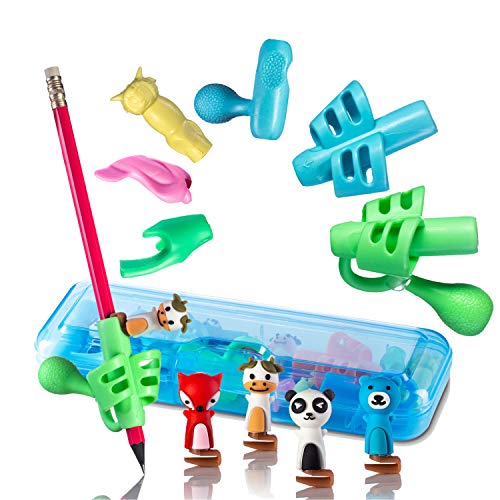 Bleistiftgriffe für Kinder Schreiben. Schreibhilfe, Haltungskorrektur, Stifthalter (15 Stück) Blau von wistig