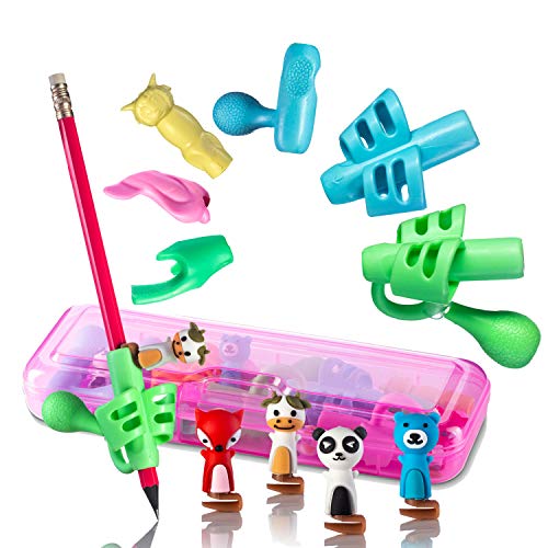 Bleistiftgriffe für Kinder Schreiben. Schreibhilfe, Haltungskorrektur, Stifthalter (15 Stück) Pink von wistig