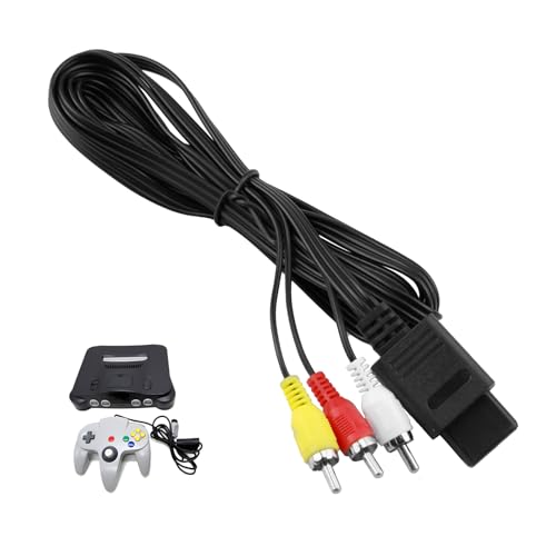 N64 AV Cable, N64 Cable Composite TV AV Display Cable Replacement Wire Cords Standard Composite Cables Superior Picture and Sound Compatible with N64 Game Cube SNES N64 AV Cable, N64 Cable Composite TV AV Display Cable Replacement Wire Cords Standard Composite Cables Superior Picture and Sound Compatible with N64 Game Cube SNES von witeup