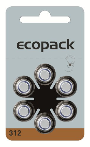 60x Ecopack Hörgerätebatterien Typ 312 – Mercury Free, Zinc Air PR41 (ZL3) – Langlebige Hörgeräte Batterie – Kompatibel mit Oticon, Siemens, Phonak, Widex & Mehr von wns-emg-world