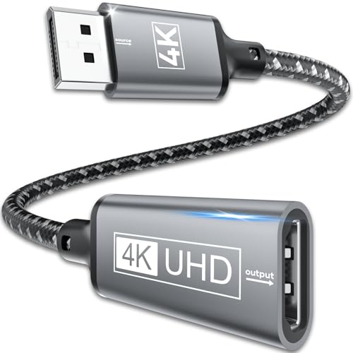 DisplayPort Auf HDMI Adapter, Geflochten 4K Stecker Auf Buchse Unidirektional, Kompatibel Mit Laptops, Desktops, Lenovo, Dell, HP, HDTV, Projektor DisplayPort Auf HDMI Adapter, Geflochten 4K Stecker Auf Buchse Unidirektional, Kompatibel Mit Laptops, Desktops, Lenovo, Dell, HP, HDTV, Projektor von woednx