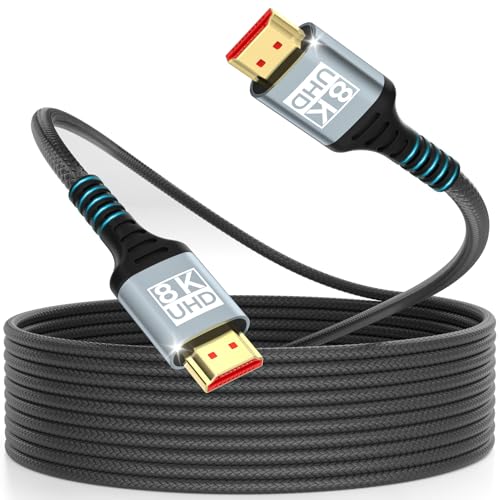 woednx HDMI Kable 5M 8K,Ultra High Speed HDMI Kabel 8K@60Hz 4K@120Hz 7680P,HDMI 2.1 Support HDR10 eARC 3D HDCP 2.2 & 2.3,Compatible with PS5/4 X-Box HDTV Blu-ray Player/Monitor/Laptop woednx HDMI Kable 5M 8K,Ultra High Speed HDMI Kabel 8K@60Hz 4K@120Hz 7680P,HDMI 2.1 Support HDR10 eARC 3D HDCP 2.2 & 2.3,Compatible with PS5/4 X-Box HDTV Blu-ray Player/Monitor/Laptop von woednx
