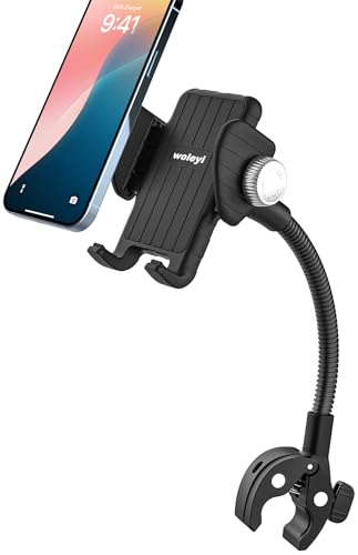 Kinderwagen Fahrrad Handyhalterung Schwanenhals, Rollstuhl Boot Laufband Handy Halterung [Ultra Stabile] Stange Rohr Lenker Klemme für iPhone 16 15 14 Pro Max, Galaxy S24, alle 4-7" Telefons von woleyi