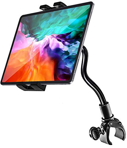 Schwanenhals Spinning Bike Tablet Halterung, woleyi Indoor Lenker Laufband Fahrrad Tablet Halter Ständer mit Flexible Lang Arm, für iPad Pro 12.9 11 .9.7, Air Mini, iPhone 4-13" Handys und Tablets von woleyi