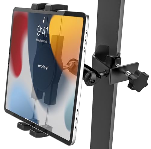 woleyi Golfwagen Tablet Halterung, Vierkantrohr Tablet Handyhalterung mit Metallklemme und Verstellbarem Arm für iPad, Galaxy, Lenovo, Huawei, iPhone, 4-12,9" Handys & Tablets von woleyi